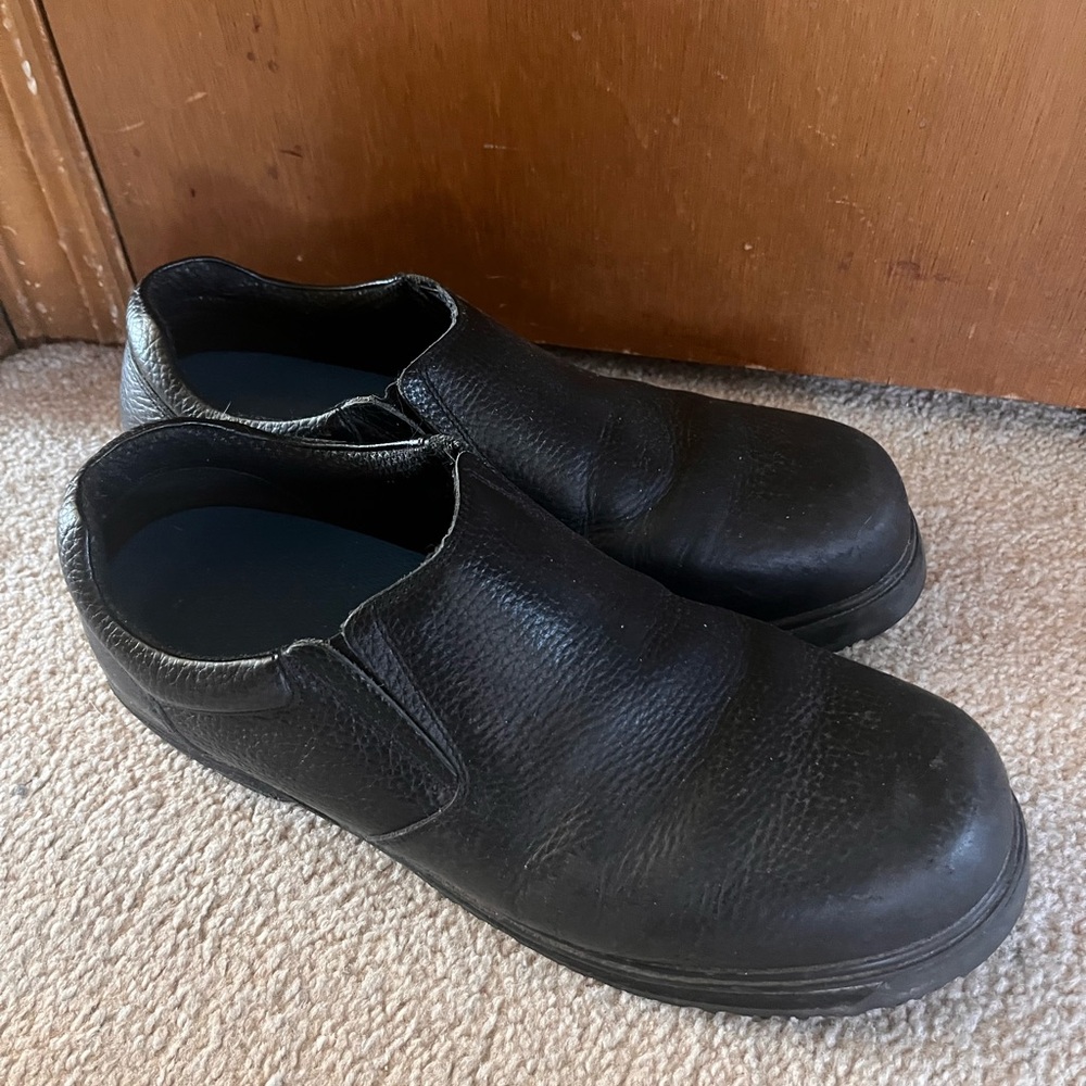 Dr. Scholl's Steel Toe Men's Black Leather Loafers